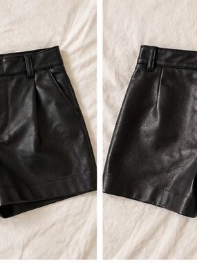 Primark Black Faux Leather Shorts